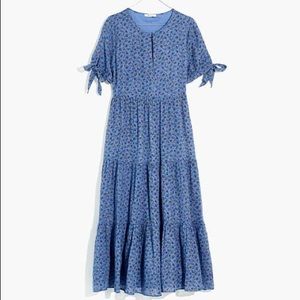 Made well tie sleeve tiered midi dress